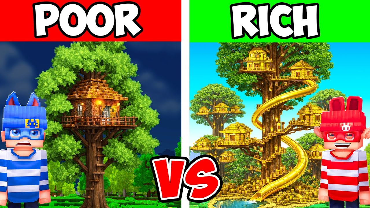 POOR vs RICH Treehouse Survival Battle in Hytale!