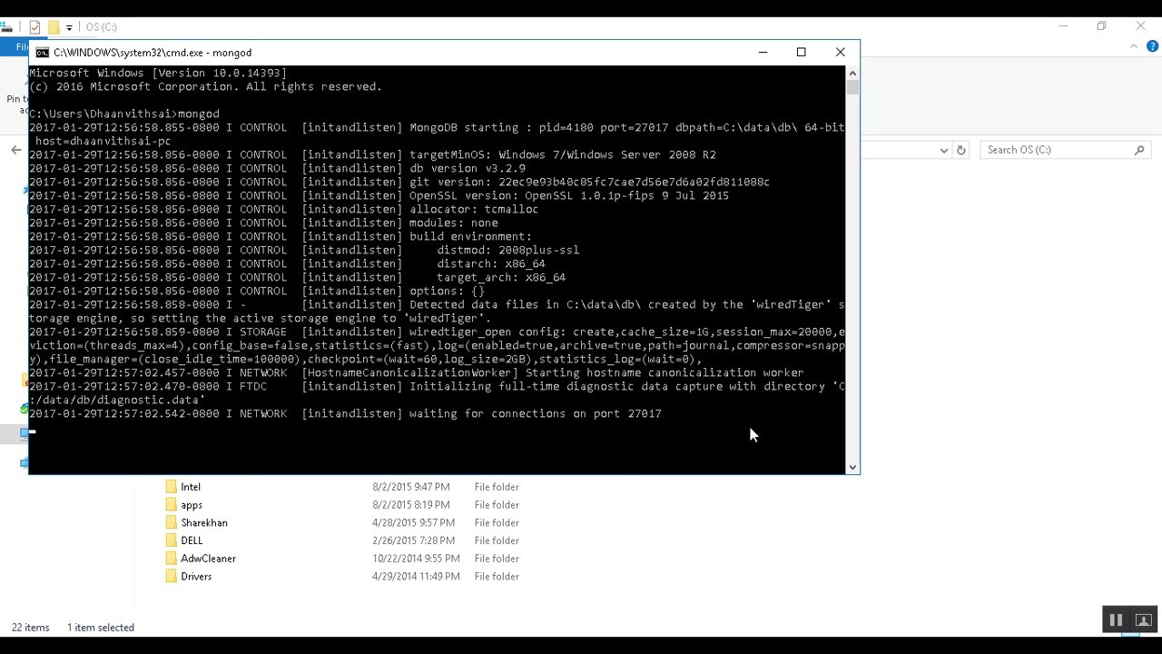 mongodb set windows classpath - YouTube