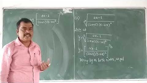 Differentiation: Exercise 1.3:Part- 1: Logarithmic Differentiation and Derivatives of Implicit Funct