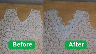 How To Transform Boring V-Neckline With Lace Ts