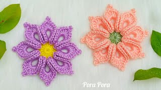 : Crochet Flower I Crochet 8 Petals Flower I Crochet 3D Flower
