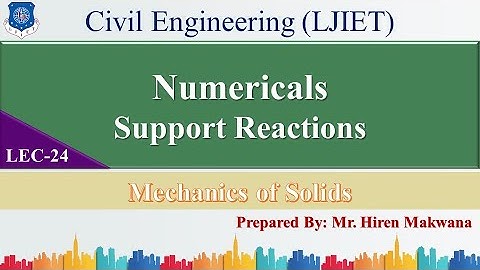 LECTURE-24 | NUMERICALS | SUPPORT REACTIONS