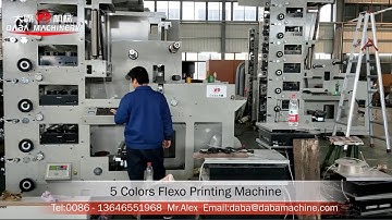 Flexo Printing Machine DB320-2 320mm 2 3 4 5 Color Label Logo Die Cutting UV Dryer Flexographic