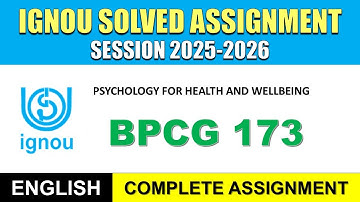 IGNOU BPCG 173   Solved Assignment 2025-26 | English Medium | Download PDF | IGNOU Students Portal