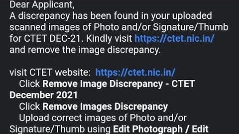 A discrepancy has been found in your uploadded scanned images of Photo or Signature