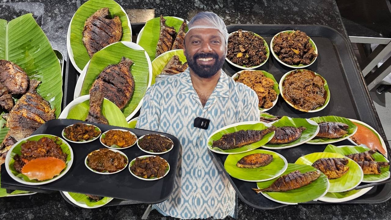 ആലുവ ഞണ്ടു റോസ്റ്റും മീൻ മസാലയും | Aluva crab roast + fish masala - Marina Sea Food Restaurant Aluva