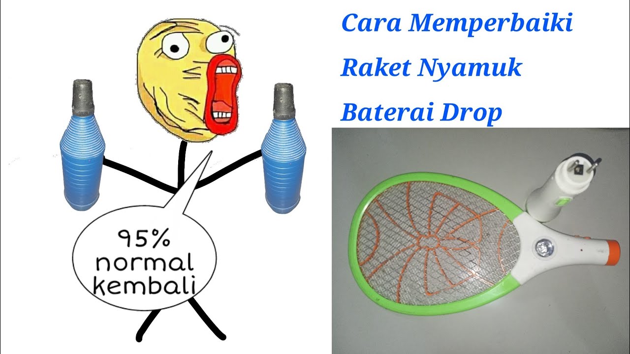 Cara Memperbaiki Baterai RAKET NYAMUK yang drop dengan air accu