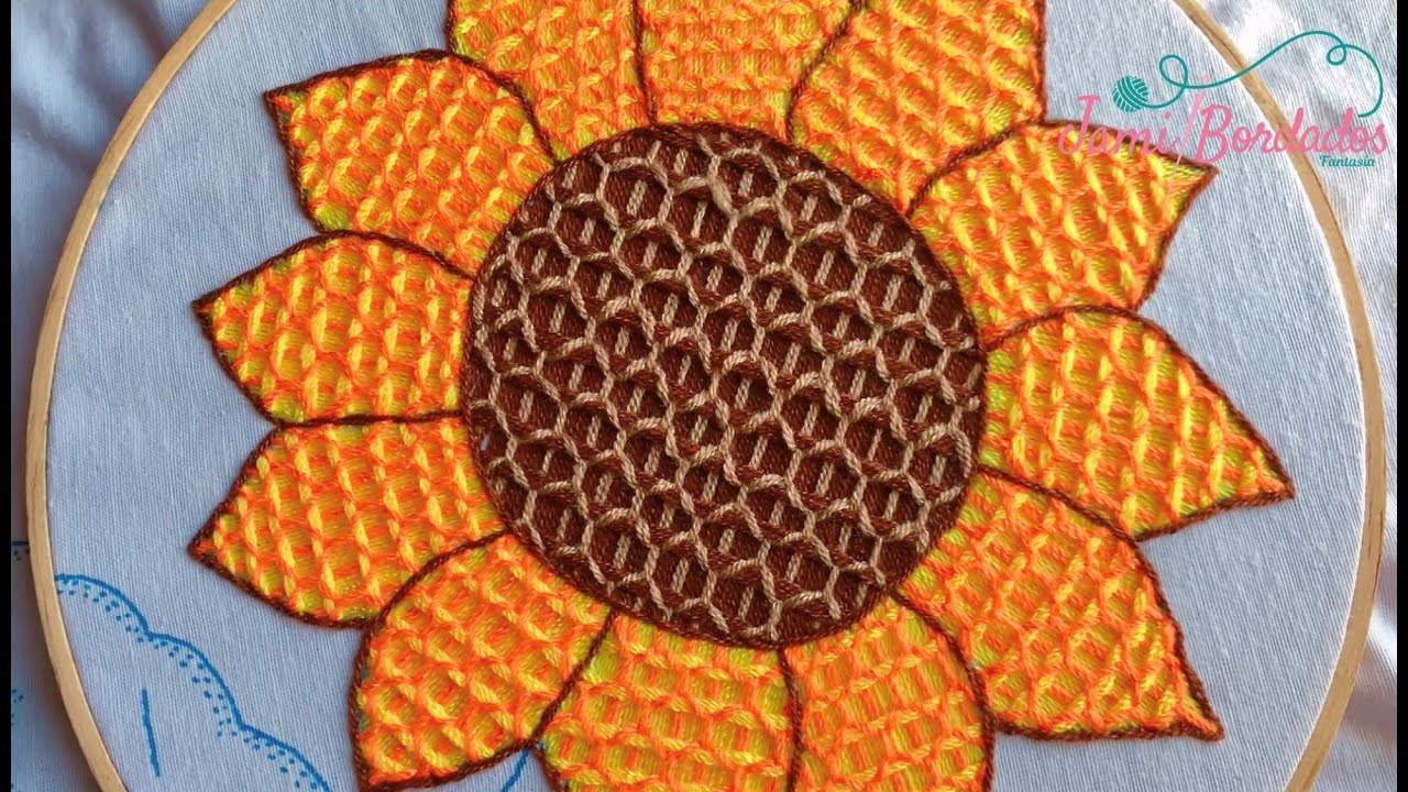 117. Bordado Fantasía Girasol 2 / Hand Embroidery Sunflower 🌻 with Fantasy  Stitch - thptnganamst.edu.vn