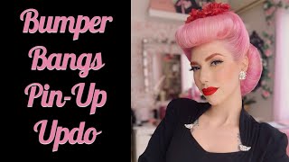 PinUp Updo with Bumper Bangs | Using hair donuts