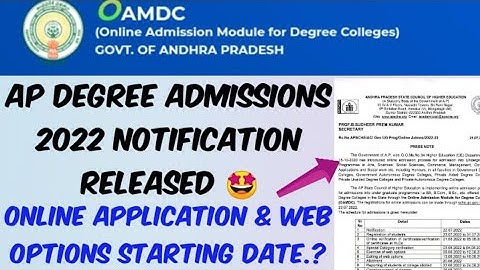 AP Degree Admissions 2022 Notification Released//OAMDC 2022 Notification out//Oamdc 2022 Apply now
