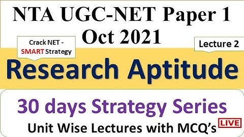 Research Aptitude Previous- 30 Days Strategy Series to Crack NET  - UGC  Paper 1 Oct 2021 Dr Trupti