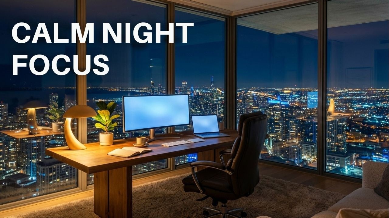 Deep Focus Lo‑Fi for Study, Coding & Work – Calm Night Workspace