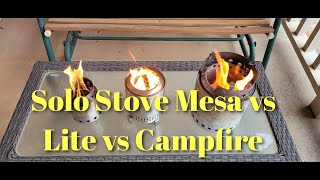 Solo Stove Mesa vs Lite vs Campfire