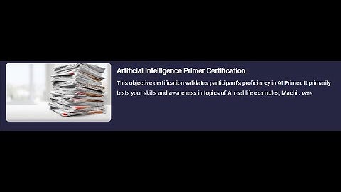 Artificial Intelligence Primer Certification  | Answers & Explanations.