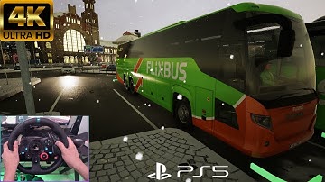 Smooth & Realistic Fernbus Simulator PS5 | Logitech G29 | Snowy Winter Journey
