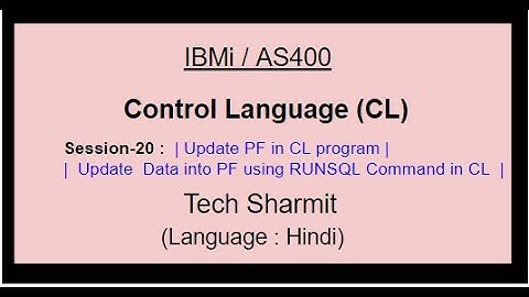 update pf using RUNSQL in CL program (Dynamic) | update file records using CL program | Dynamic SQL