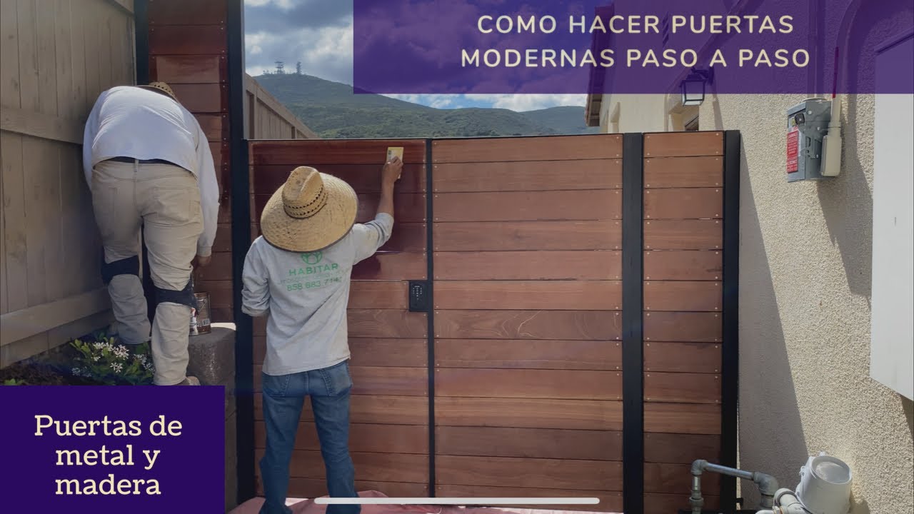 Puertas MODERNAS para patios | puertas de acero y madera - YouTube