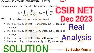 CSIR NET December 2023 Real Analysis Solution | CSIR NET Dec 2023 Math Q.ID 704022 Solution | Part C