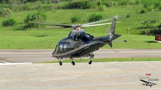 Helicóptero Grand Agusta A109S Pouso e Decolagem  Filmagem Panorâmica Jundiaí