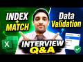 Excel Interview Prep: INDEX + MATCH & Data Validation Explained