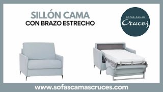 Sillón Cama con Brazo estrecho | Ideal para Casas y Habitaciones con Poco Espacio