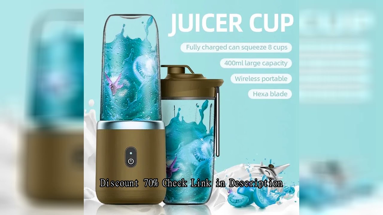 Portable Blender Bottle Electric 6 Blades Multifunction Juice Blender Fresh Juice Smoothie Blender I