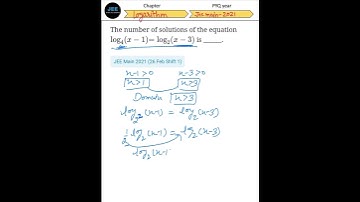 The number of solutions of the equation log4(x-1)= log2(x - 3) is, #jeemain #jee #pyq