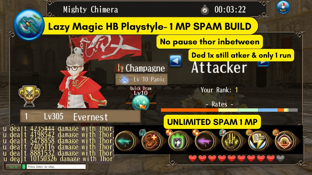 Lazy Magic HB Raid Gameplay (Chimera) & Build - Toram Online