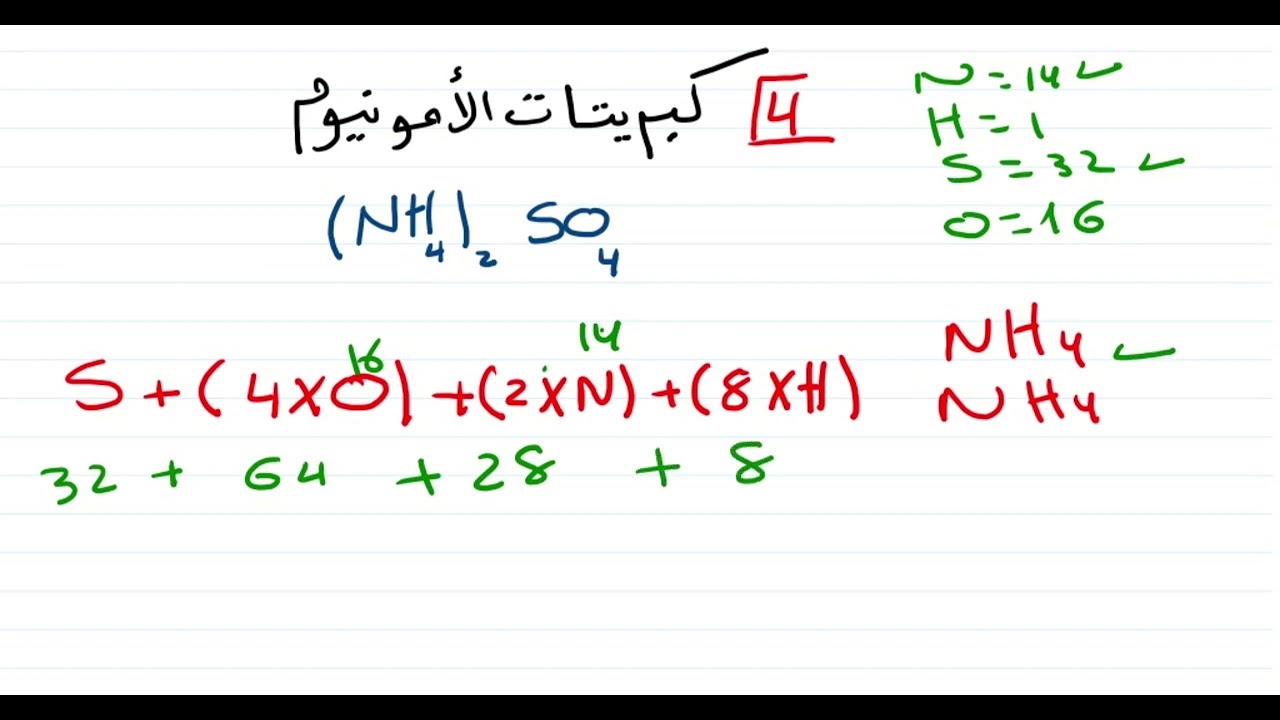 #الصف_الاول_الثانوي #الوحدة_الرابعة #الدرس_الثالث #الكتلة الجزيئية #انس_بوزعكوك