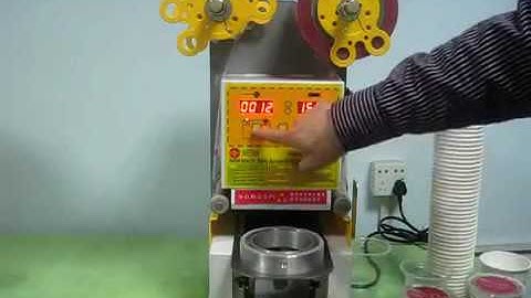 máy dán miệng ly nhựa tự động hoàn toàn, máy ép nắp ly nước mía, trà sữa tự động, 0909134877