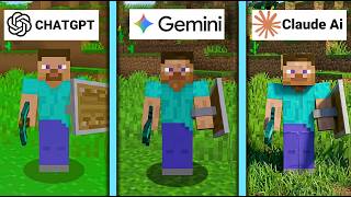  برمجة لعبة ماين كرافت بالذكاء الاصطناعي! | Gemini ضد ChatGPT ضد Claude Ai screenshot 3