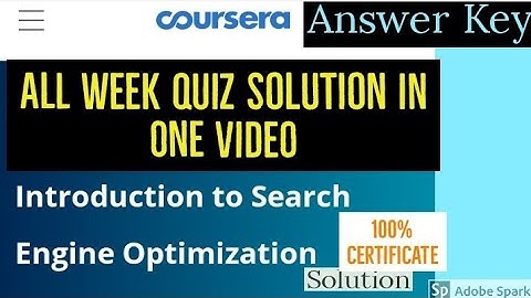 Introduction to Search Engine Optimization all week quiz answer || Introduction to Search Engine
