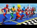 Spiderman with SUPERHEROES Running Challenge Competition | GTA 5 MODS