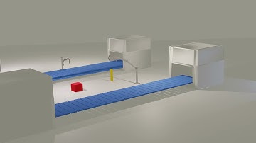 Conveyor Belts and Robotic Arms Blender Animation