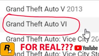 GTA VI is confirmed by YouTube???  (Hopefully Not Clickbait)