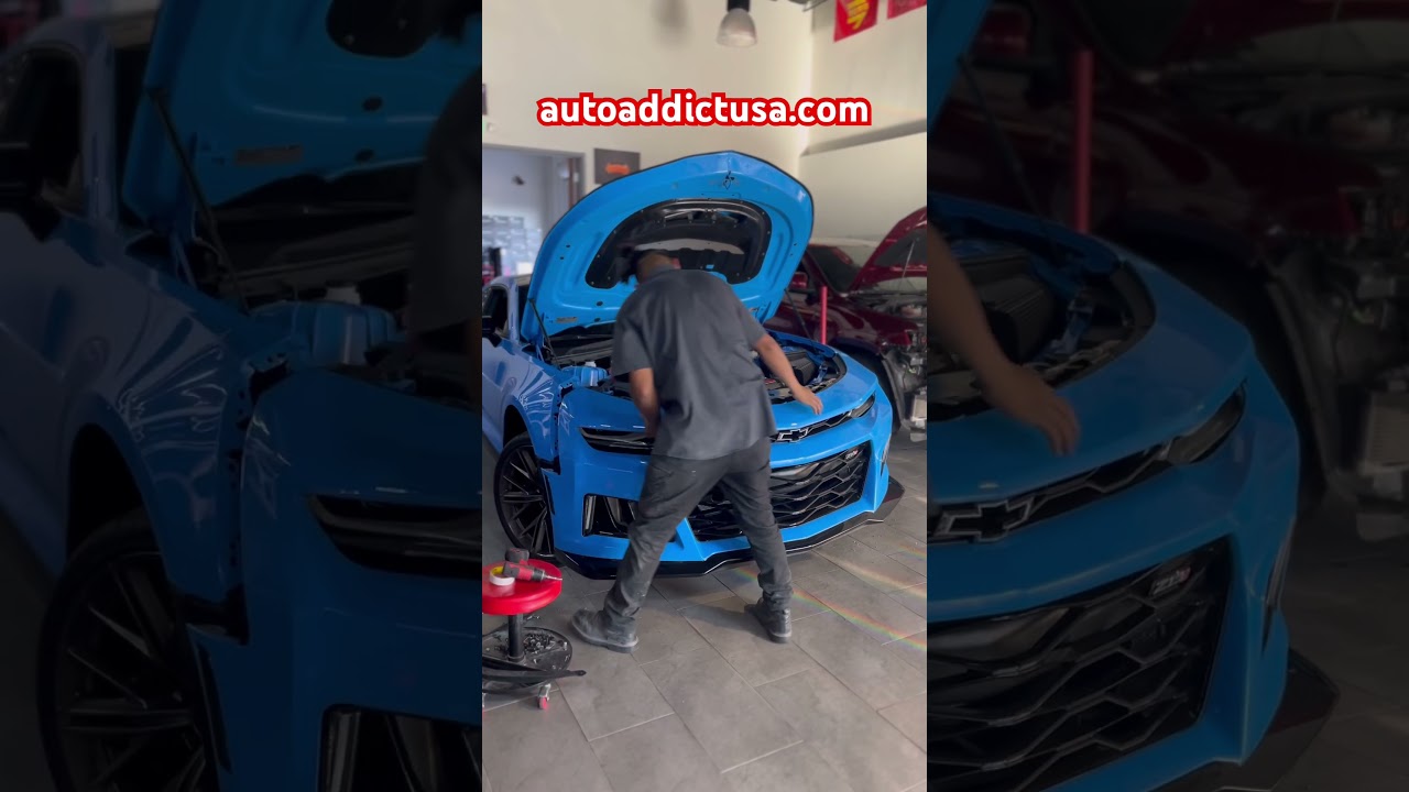 Rapid Blue Camaro ZL1 under construction 