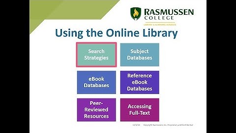 Using the Online Library: Search Strategies