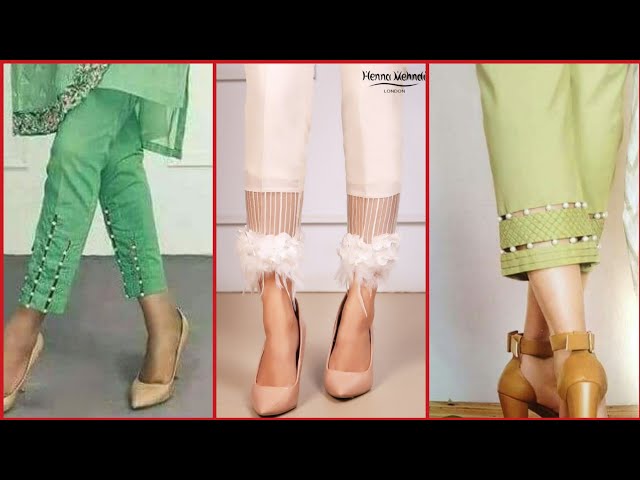 New stylish cotton ladies pant designs  plazo pants, poncha designs, capri  design, trouser design 