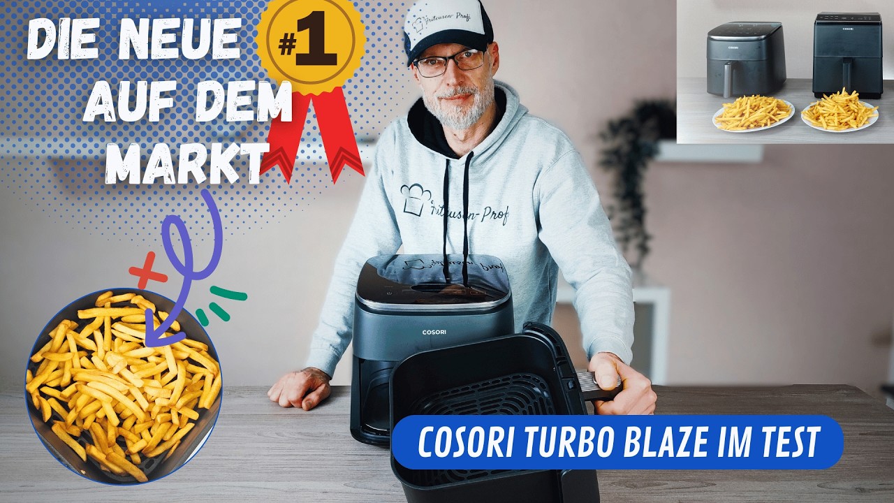 COSORI CAF-DC602-KEUR Turbo Blaze 6.0 Liter Heißluftfritteuse 1725 Watt  Schwarz Heißluftfriteuse