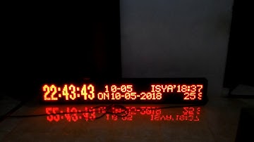 Jadwal waktu sholat atau jam masjid Led running text, merah 16x128 cm kontrol via hp android