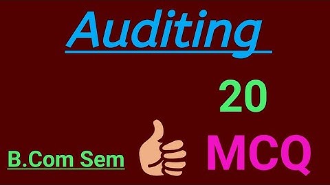 B. Com Sem | Auditing (Gujarati) MCQ  | Lecture 6 | Part 1|Gsssb| Account |