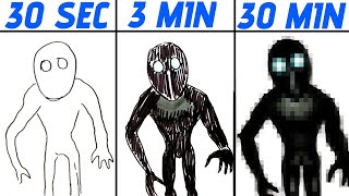Drawing Umibozu The Mimic In 30 Sec, 3 Minutes, And 30 Minutes Japanese Sea Horror Art Challenge