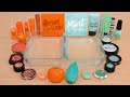 Orange vs Mint - Mixing Makeup Eyeshadow Into Slime ASMR 385 Satisfying Slime Video