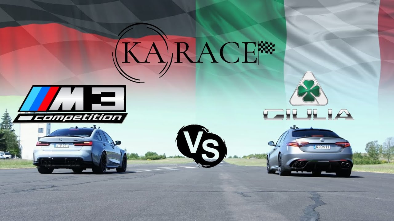 Alfa Romeo Giulia Quadrifoglio vs BMW M3 Competition - DRAG RACE - YouTube