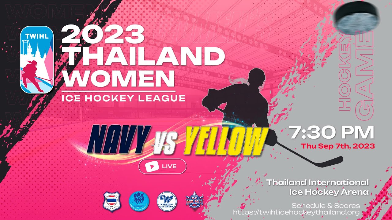 Navy VS Yellow Thailand Womens Ice Hockey League 2023 Game 5