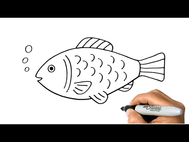 How to Draw a Fish Easy Step By Step - Made with HAPPY