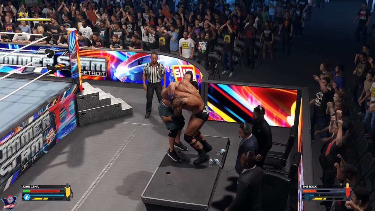 WWE 2K24 JOHN CENA Vs THE ROCK LAST MAN STANDING - YouTube