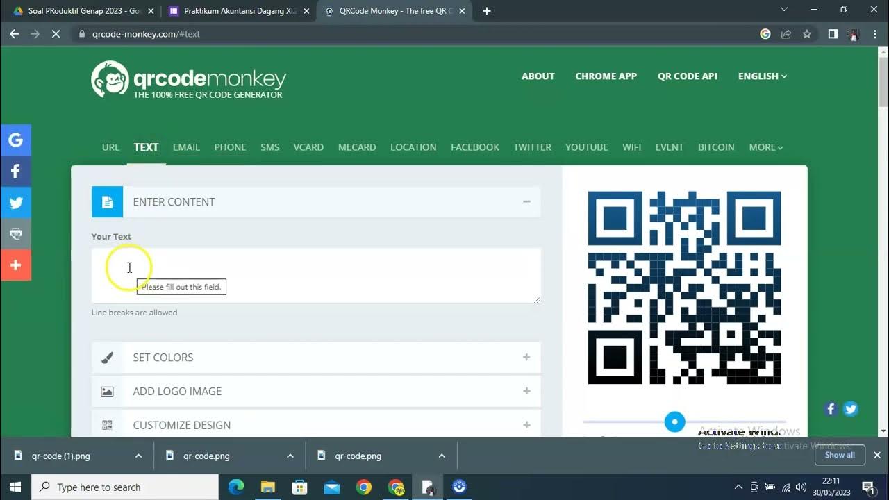 cara merubah link menjadi barcode dengan Qr Kode Monkey - YouTube