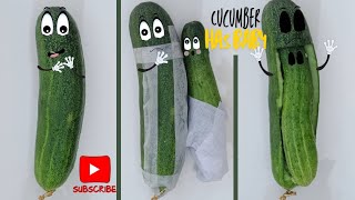 Cucumber Has A Baby...#fruitsurgery #youtubeshorts #cartoon #funny #satisfying