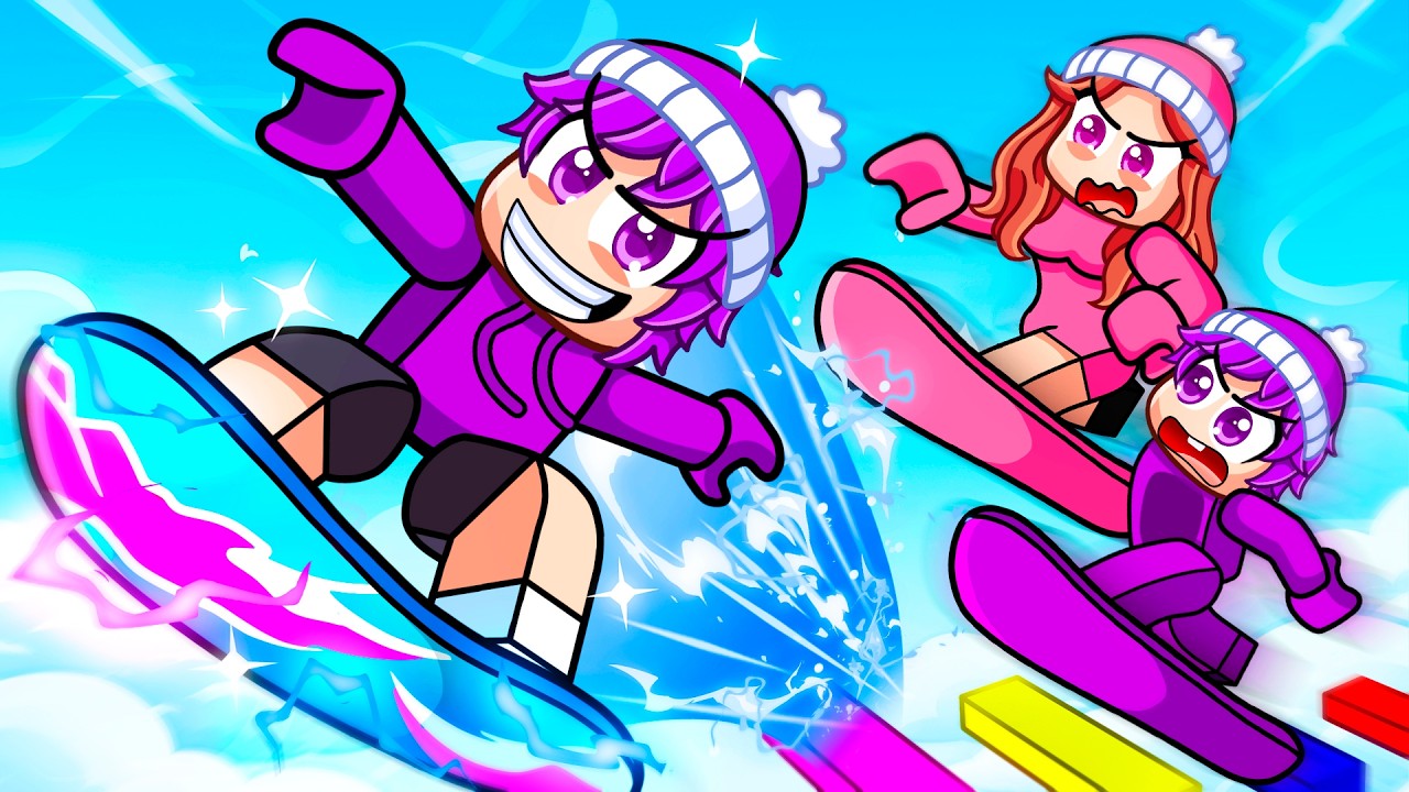 OP SPEEDRUNNER vs HUNTERS in Roblox SNOWBOARD OBBY…